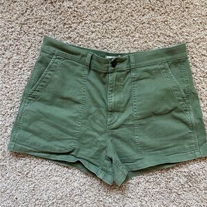 Madewell Green Cargo Stretch Cotton Blend Perfect Vintage Fatigue Shorts